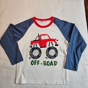 New 27kids Cotton Off-Road Long Sleeve T-shirt Red White & Blue too sz 4-5